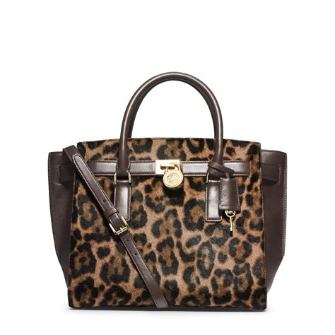 michael kors hamilton leopard large|Michael Kors Hamilton Traveler Large Traveler Leopard Haircalf.